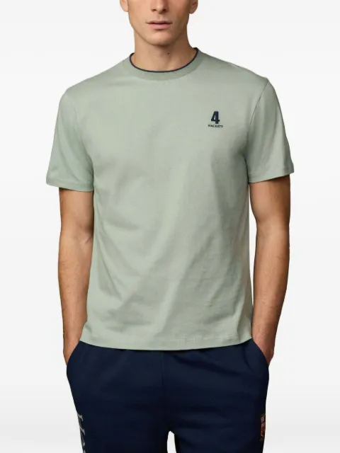 Hackett London embroidered tipped-collar T-shirt Green HM5000093