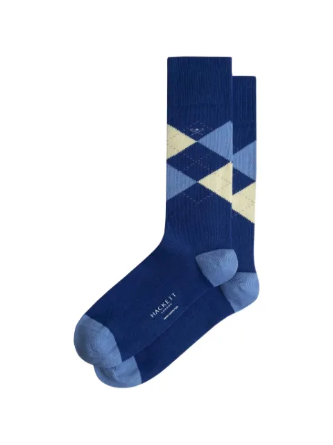Hackett London jacquard argyle socks Blue HMU300075