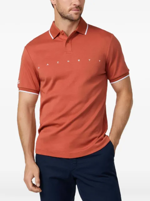 Hackett London logo-print short-sleeve polo shirt Orange HM5600120