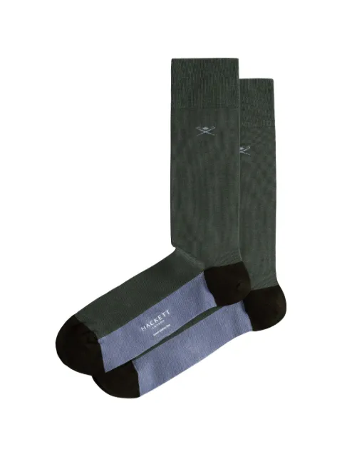 Hackett London colour-block jacquard-logo socks Green HMU300078