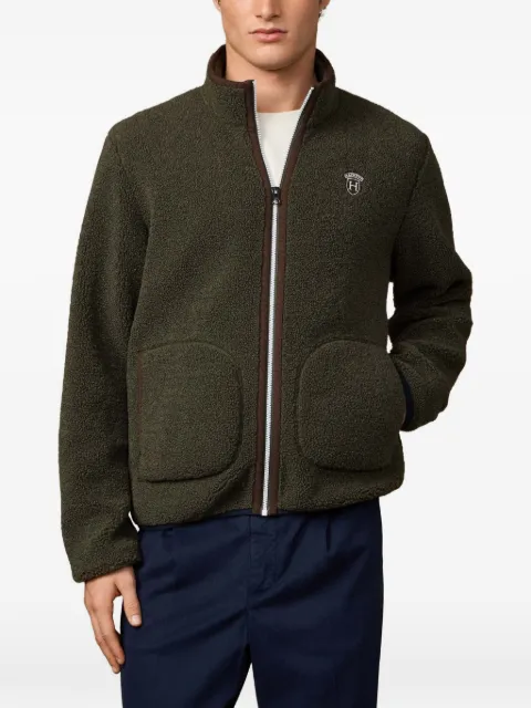 Hackett London Heritage Badge teddy-fleece jacket Green HM5800061