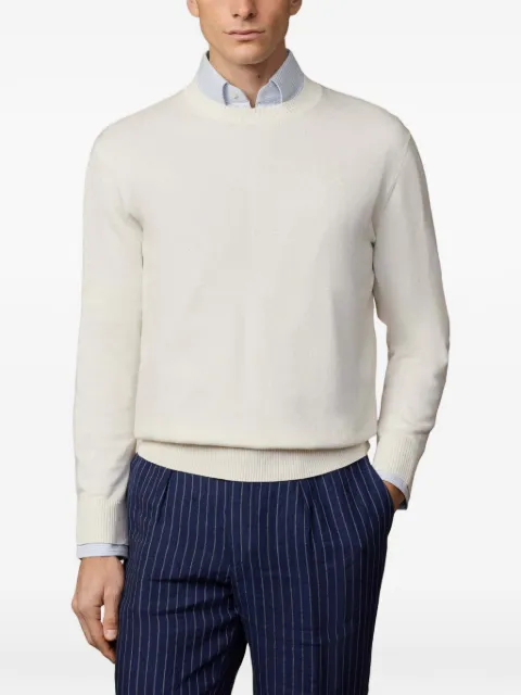 Hackett London embroidered cotton sweater White HM7000116