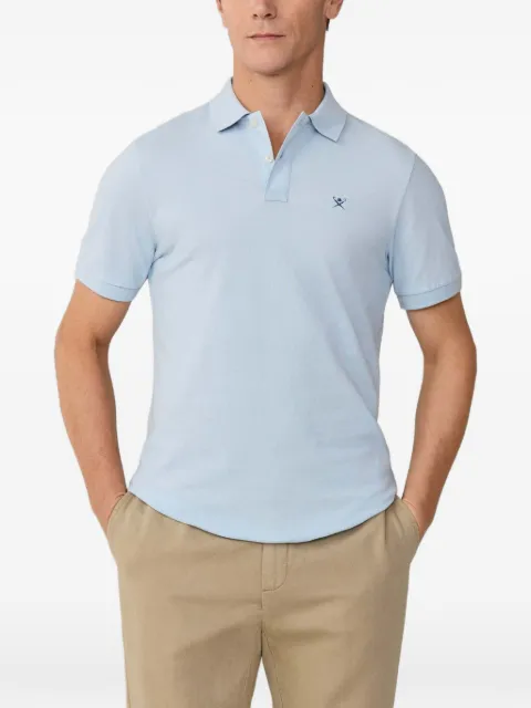 Hackett London logo-embroidered cotton-pique polo shirt Blue HM5600148
