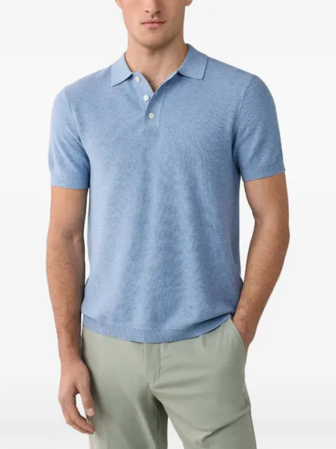 Hackett London short-sleeve knitted cotton polo shirt Blue HM7000186