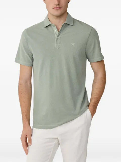 Hackett London garment-dyed pique-knit polo shirt Green HM5600124