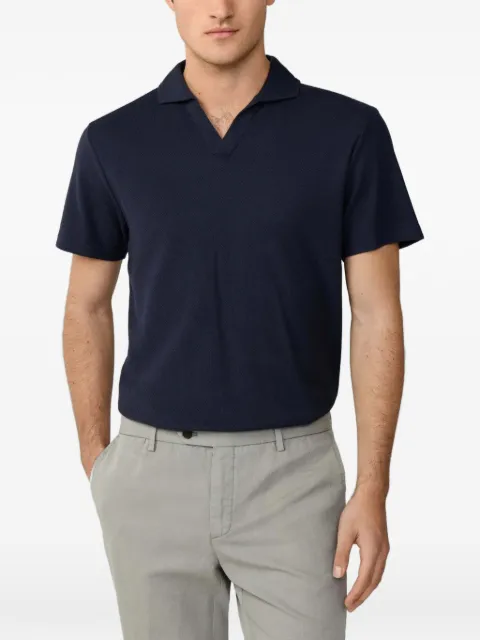 Hackett London honeycomb-texture Jonny-collar polo shirt Blue HM5600129