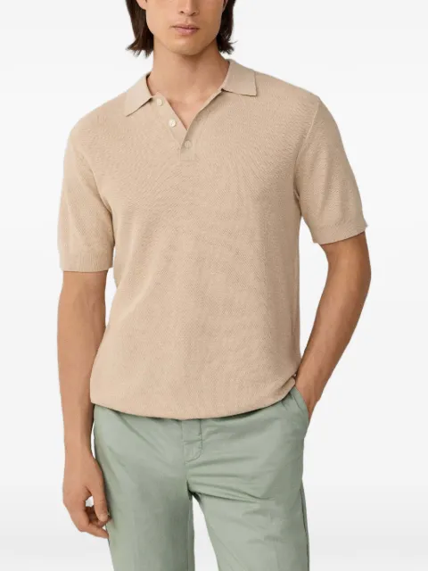 Hackett London short-sleeve knitted cotton polo shirt Neutrals HM7000186