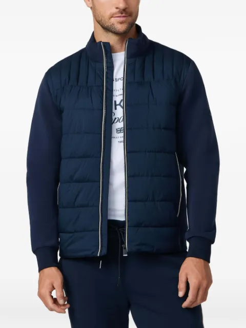 Hackett London Estate Hybrid quilted zip-up jacket Blue HM5800094