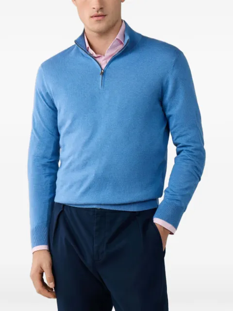 Hackett London half-zip elbow-patch sweater Blue HM7000183