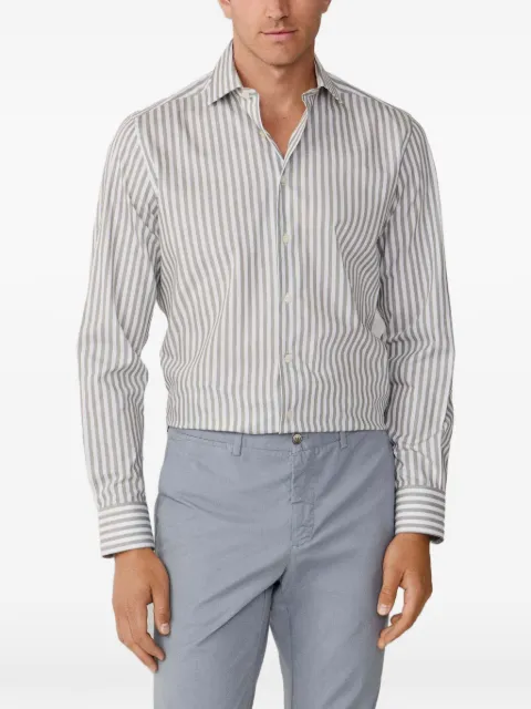 Hackett London Bengal melange stripe shirt Green HM3010546