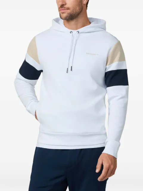 Hackett London Resort stripe-detail drawstring hoodie White HM5800083