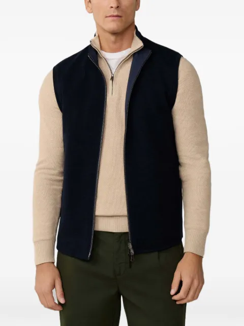 Hackett London reversible knitted waistcoat Blue HM7000163