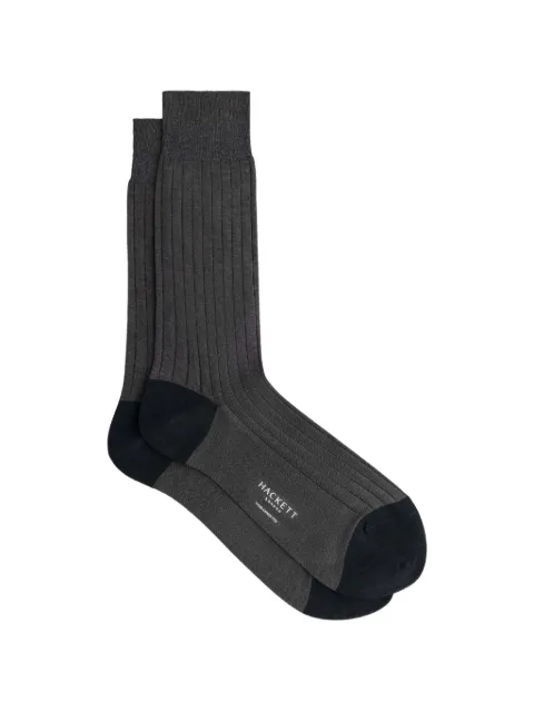 Hackett London ribbed-knit mercerised-cotton socks Grey HMU30045