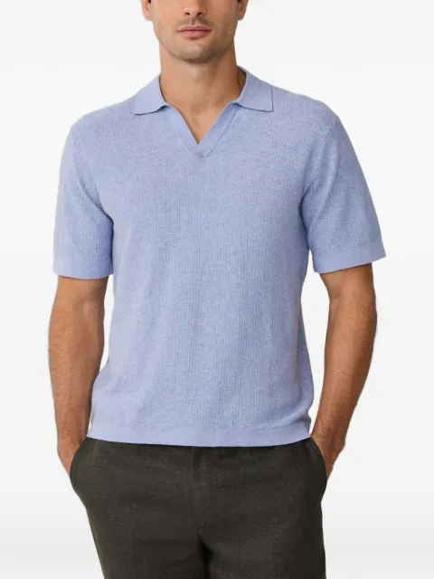 Hackett London Riviera textured-knit polo shirt Blue HM7000180