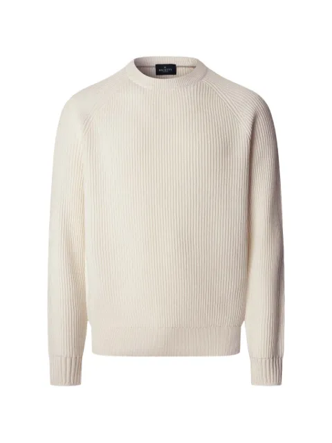Hackett London raglan-sleeve crew-neck cotton jumper Neutrals HM7000178