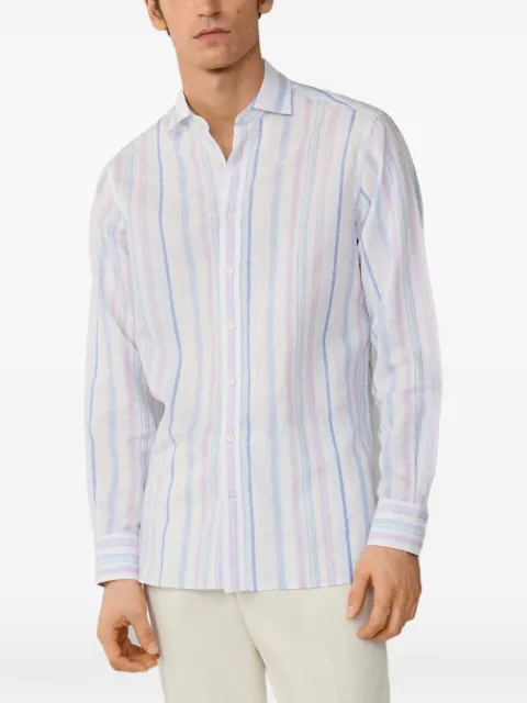 Hackett London multi-stripe Kent-collar shirt White HM3010672