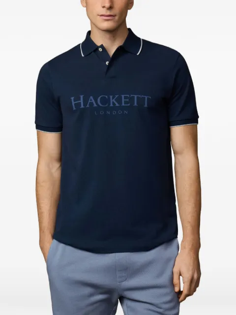 Hackett London logo-embroidered polo shirt Blue HM5600147