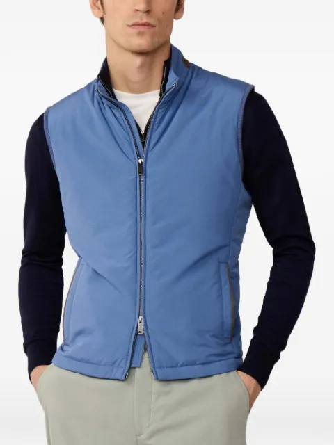 Hackett London Windsor zip-up gilet Blue HM4000144