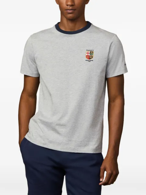 Hackett London logo-embroidered T-shirt Grey HM5000082
