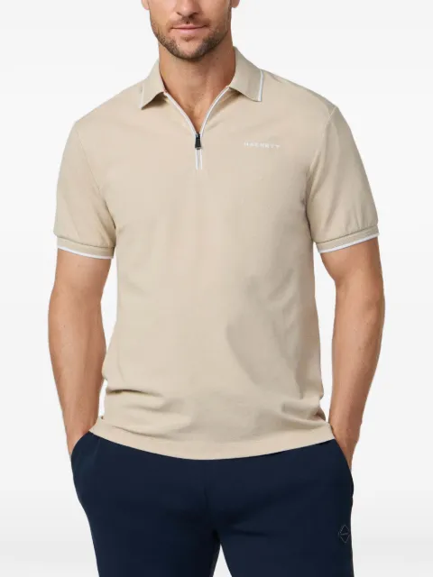 Hackett London logo-embroidered polo shirt Neutrals HM5600112