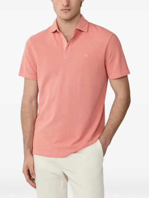 Hackett London garment-dyed pique-knit polo shirt Pink HM5600124