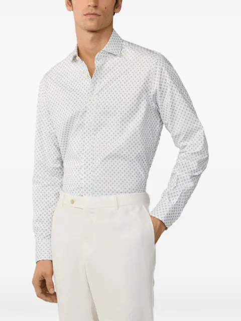 Hackett London floral-print button-down cotton shirt Neutrals HM3010692