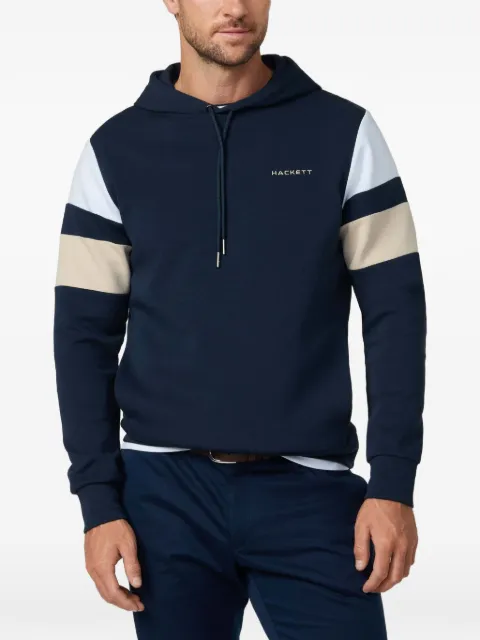 Hackett London Resort stripe-detail hoodie Blue HM5800083