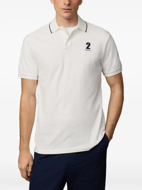 Hackett London tipped-trim piqué-knit polo shirt White HM5600107