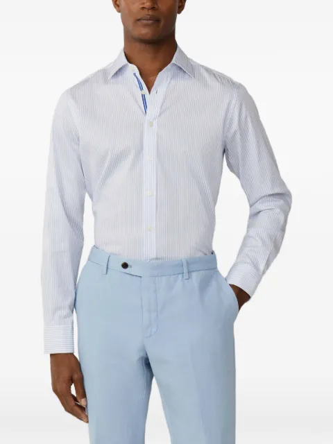 Hackett London button-down striped cotton shirt Blue HM3010653