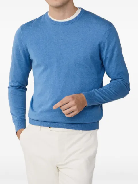 Hackett London elbow-patch crew-neck sweater Blue HM7000176