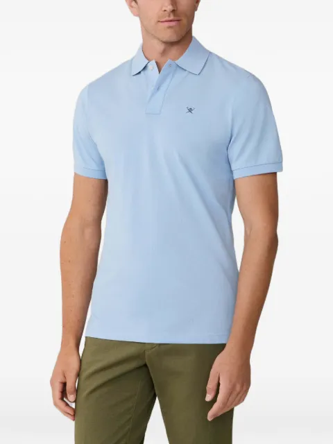 Hackett London embroidered slim-fit polo shirt Blue HM5600093