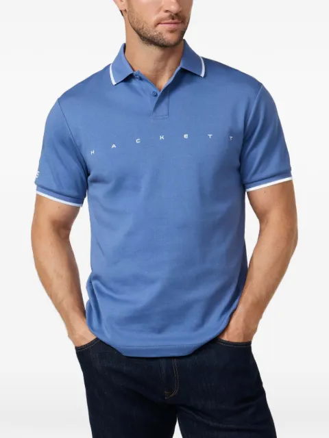 Hackett London logo-print short-sleeve polo shirt Blue HM5600120