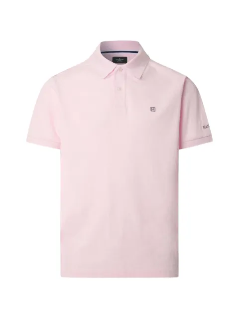 Hackett London stripe-trim logo-embroidered polo shirt Pink HM5600137