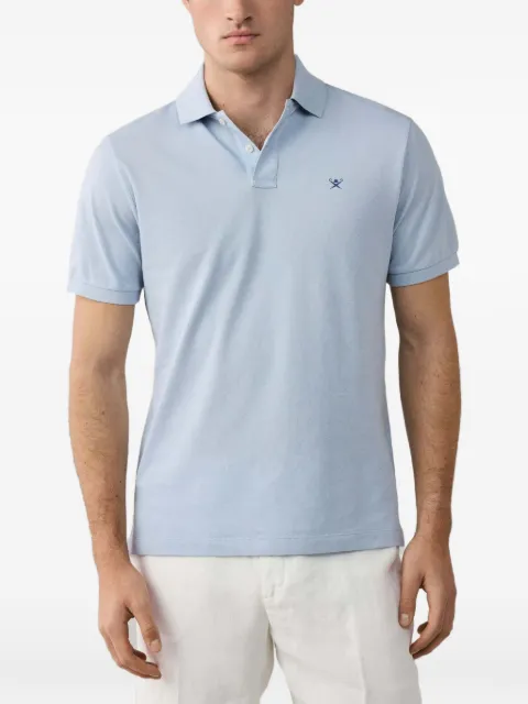 Hackett London logo-embroidered piqué-knit polo shirt Blue HM5600169