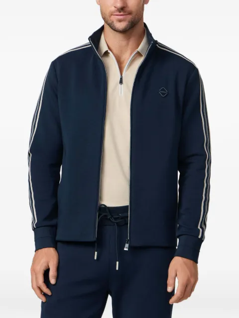 Hackett London tape-detail zip-up sweatshirt Blue HM5800084