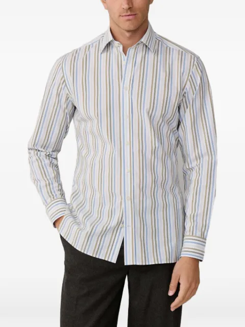 Hackett London Bengal-stripe Pimlico-collar shirt White HM3010545