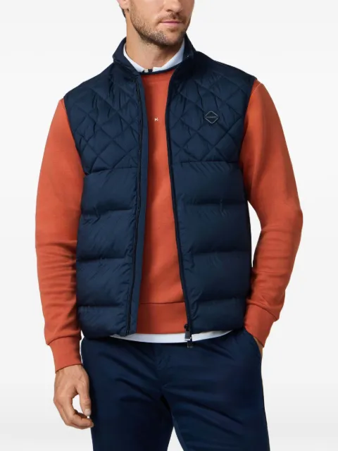 Hackett London quilted-panel zip-up gilet Blue HM5800081