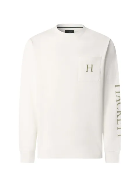 Hackett London logo-print pocket T-shirt White HM5000065
