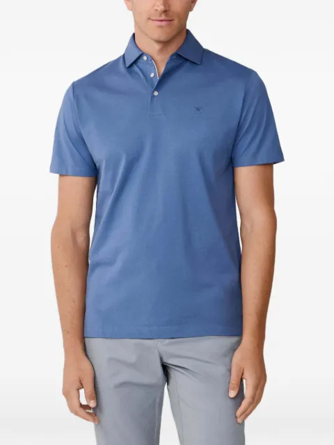 Hackett London embroidered buttoned polo shirt Blue HM5600092