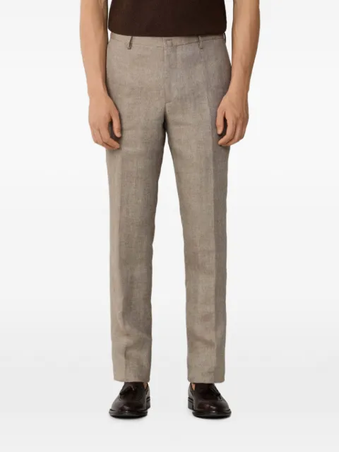 Hackett London straight-fit linen trousers Neutrals HM2100091