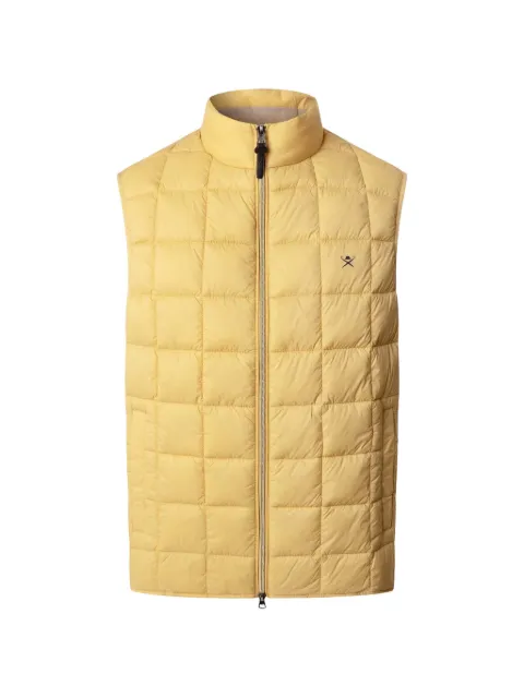 Hackett London logo-detail quilted gilet Yellow HM4000089