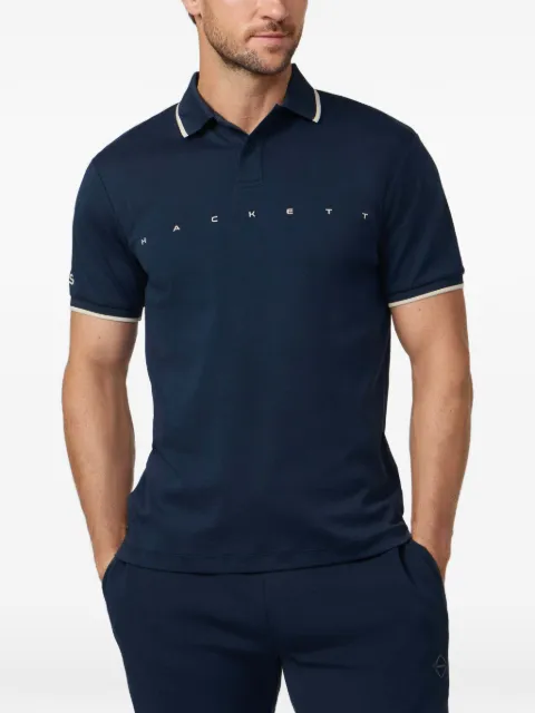 Hackett London logo-print short-sleeve polo shirt Blue HM5600120