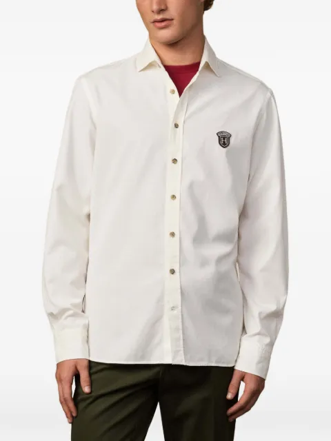 Hackett London twill badge shirt Neutrals HM3010555