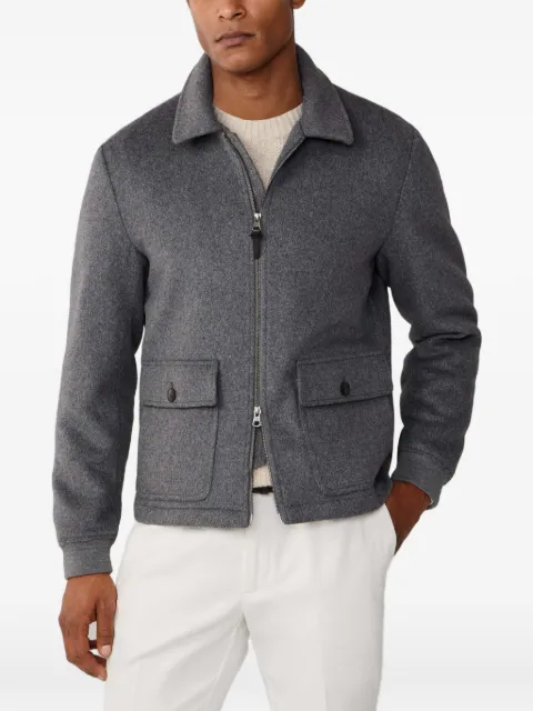 Hackett London zip-fastening quilted jacket Grey HM4000094