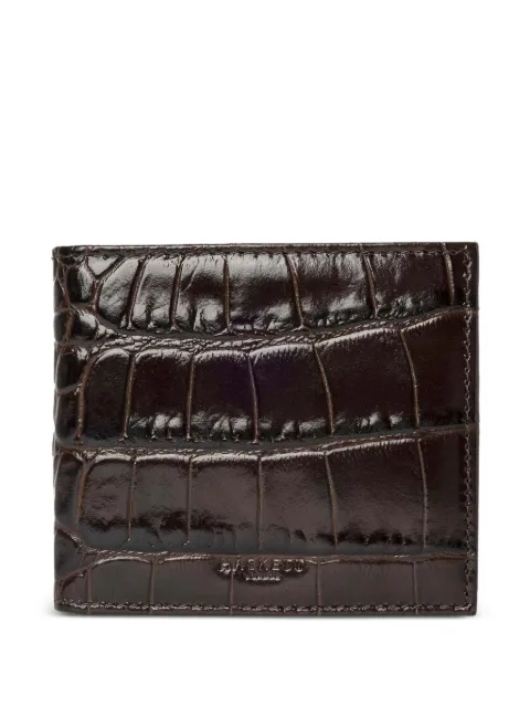 Hackett London croc-stamped billfold wallet Brown HM413578