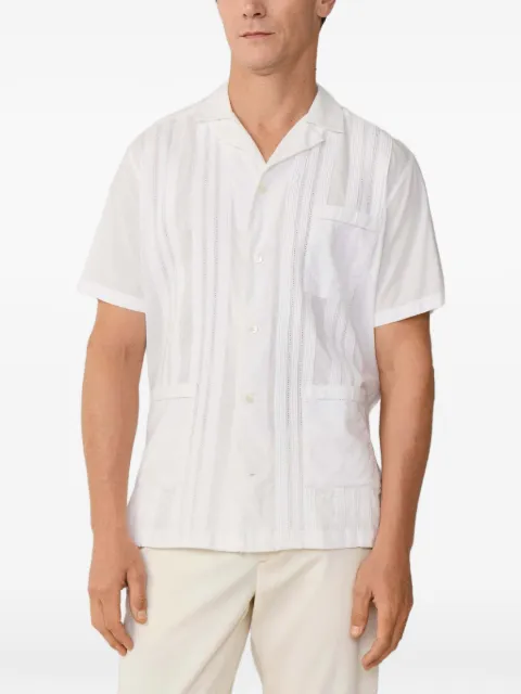 Hackett London Guayabera pintuck-detail Salcombe-collar shirt White HM3010690