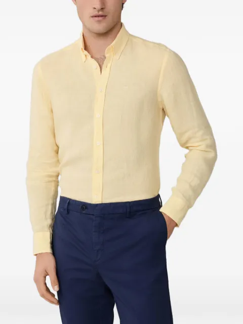 Hackett London Brompton button-down linen shirt Yellow HM3010635