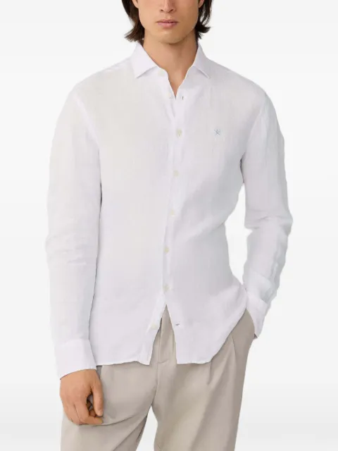 Hackett London garment-dyed linen shirt White HM3010636