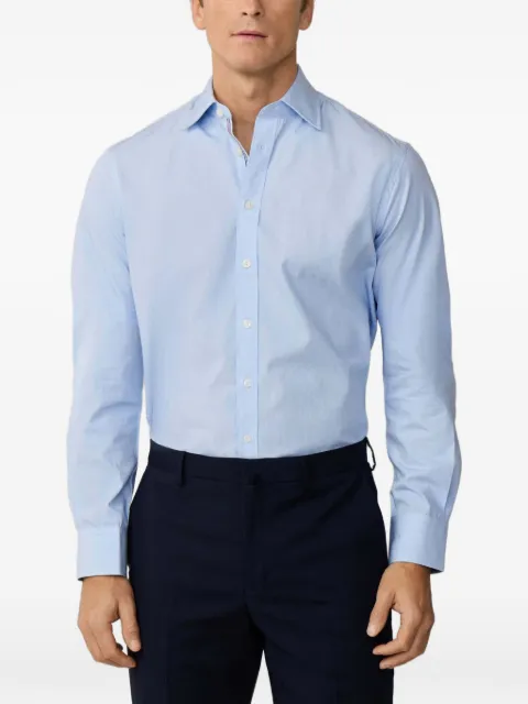 Hackett London poplin striped-trim shirt Blue HM3010736