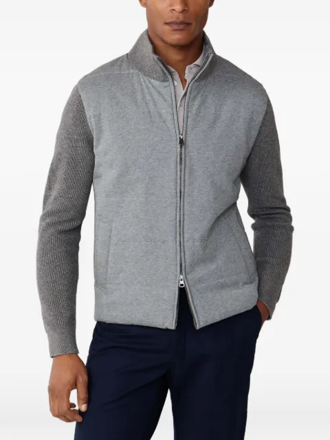 Hackett London ribbed-knit hybrid cardigan Grey HM7000111